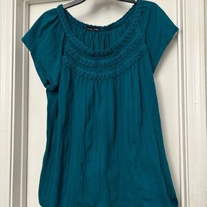 RXB Turquoise Pleated top